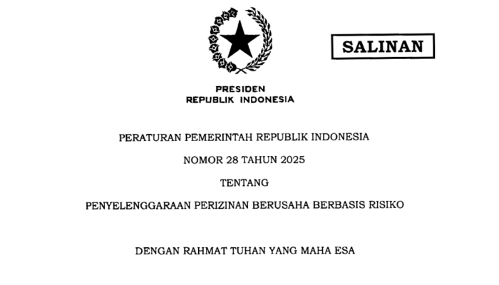 Dukung Langkah Pemerintah Terbitkan PP 28/2025 untuk Kemudahan Izin Usaha